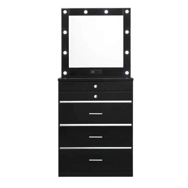 Retro Glam Vanity Chest and Mirror