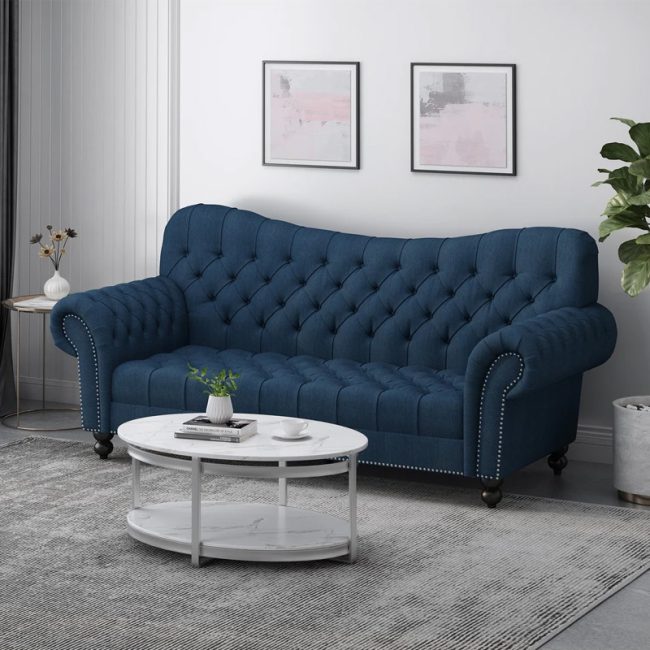 Rolled Arms Chesterfield Button Tufted Sofa