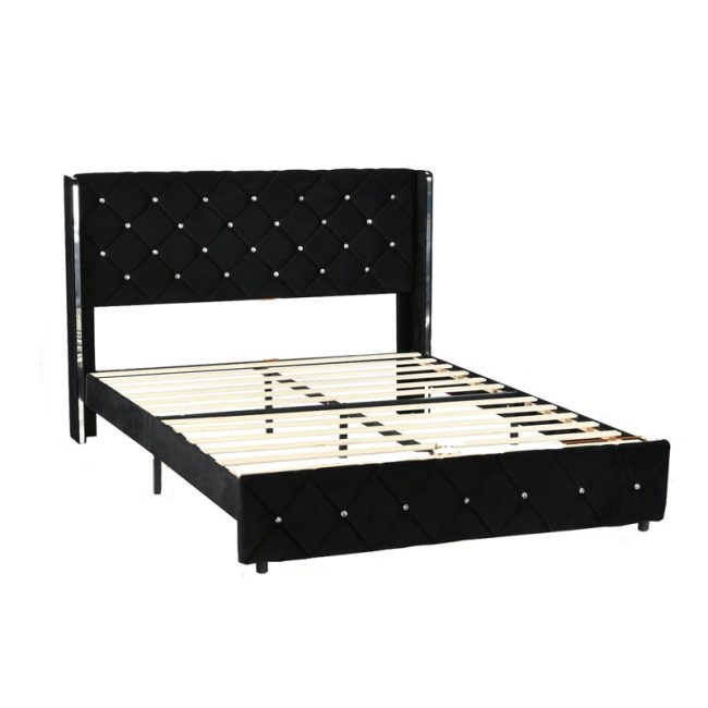 Stylish Diamond Tufted Headboard Bed