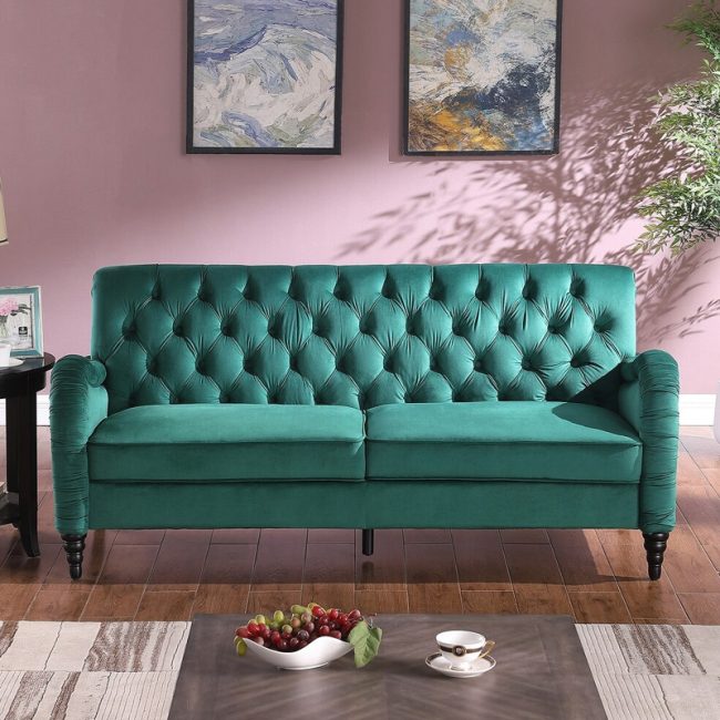 Traditional Chesterfield Button Tufted 3 Seater Couch