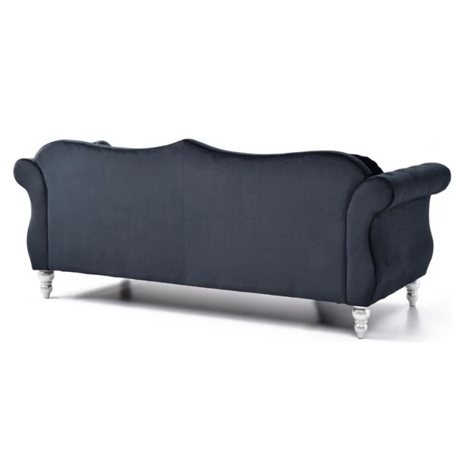 Transitional Look Velvet Tufted Sofa