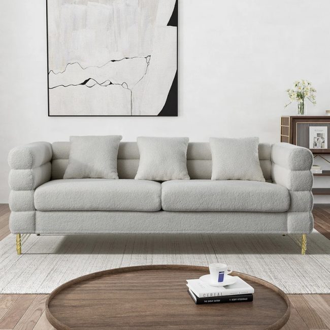 Unique Horizontal Tufted Design Sofa