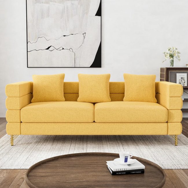 Unique Horizontal Tufted Design Sofa