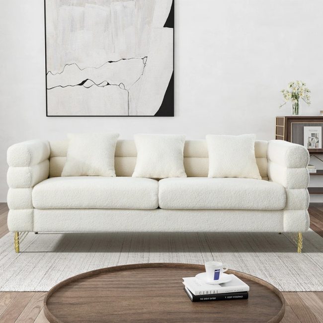 Unique Horizontal Tufted Design Sofa