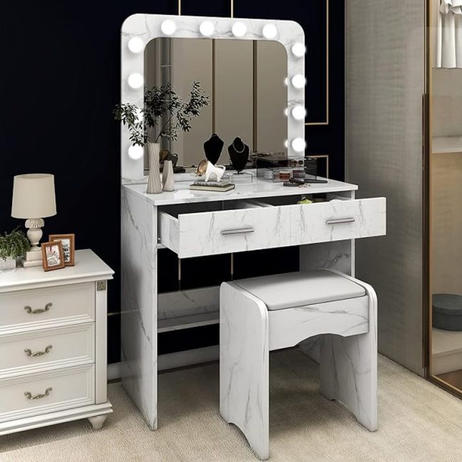 Vanity Dressing Table With Mirror Lights