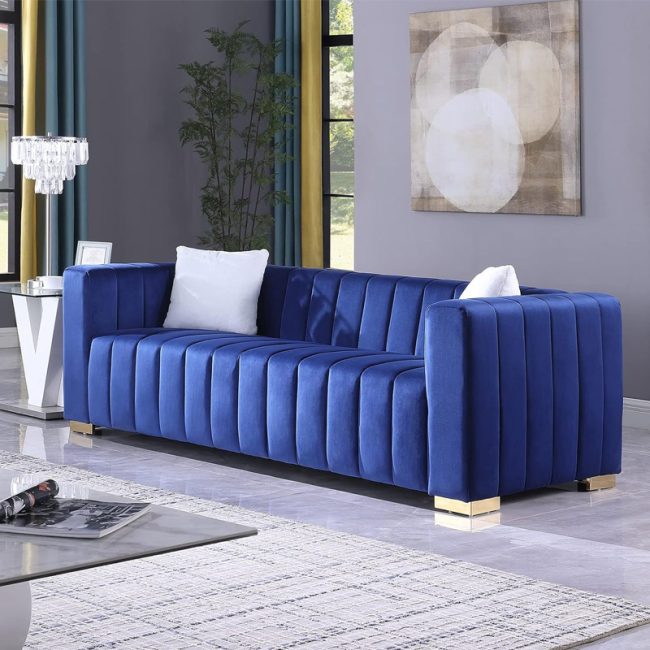 Velvet Chesterfield 3-Seat Sofa Couch