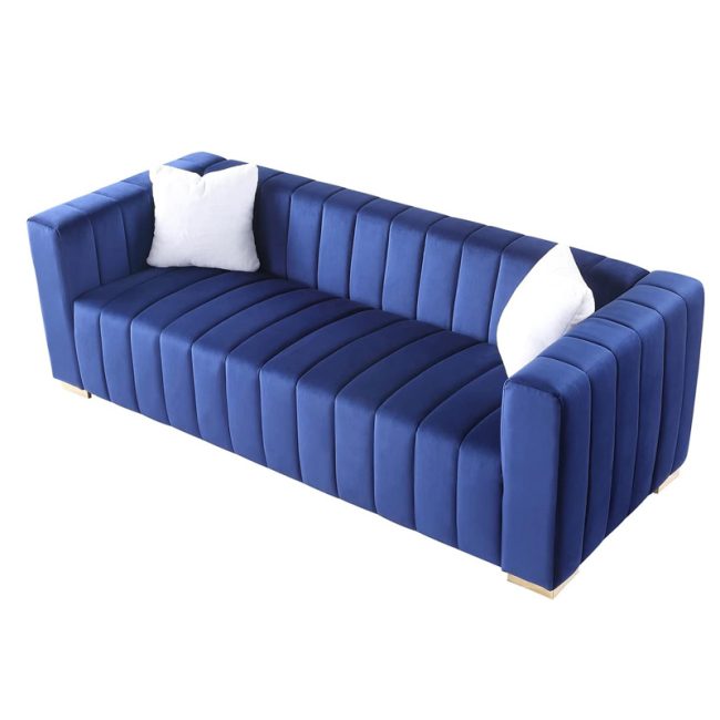 Velvet Chesterfield 3-Seat Sofa Couch