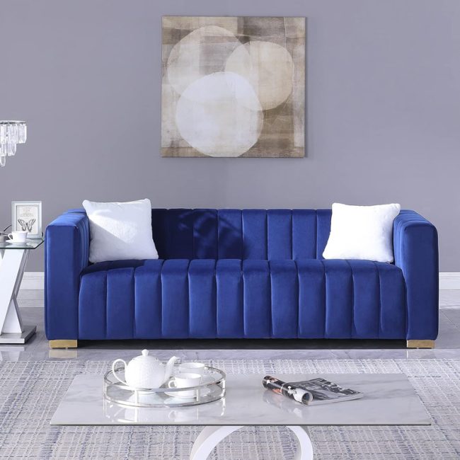 Velvet Chesterfield 3-Seat Sofa Couch