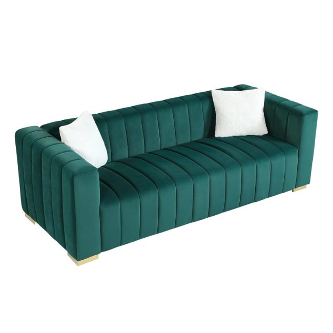 Velvet Chesterfield 3-Seat Sofa Couch