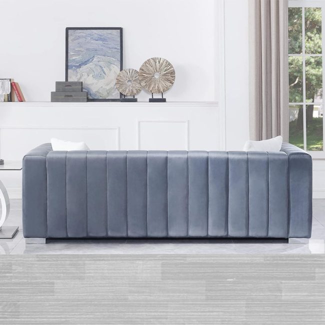 Velvet Chesterfield 3-Seat Sofa Couch