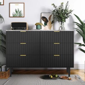 Vertical Design 6 Drawers Chest of Drawers Storage