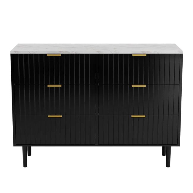 Vertical Design 6 Drawers Chest of Drawers Storage