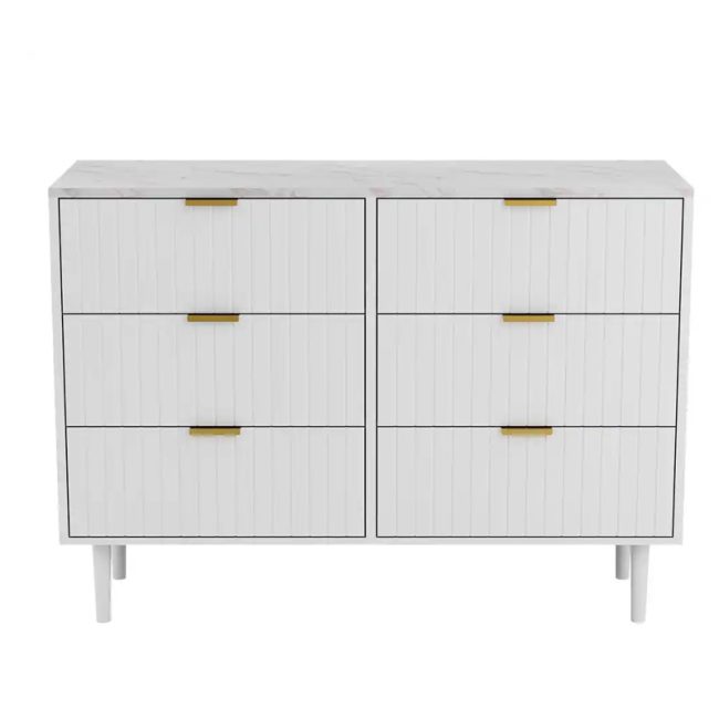 Vertical Design 6 Drawers Chest of Drawers Storage