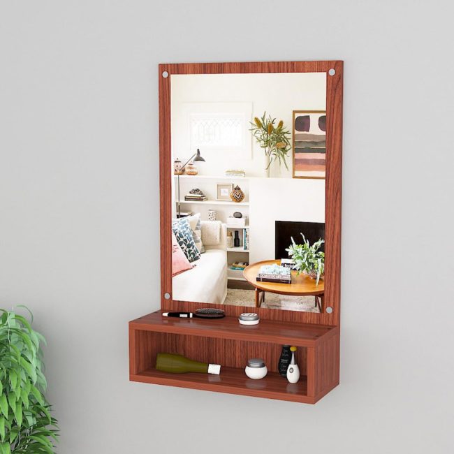 Wall Mount Rectangular Dresser with Mirror