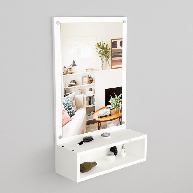 Wall Mount Rectangular Dresser with Mirror