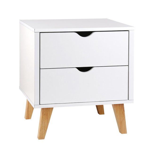 Anders 2 Drawers Nightstand in White