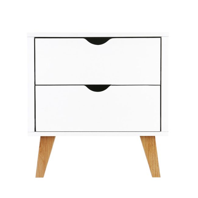 Anders 2 Drawers Nightstand in White