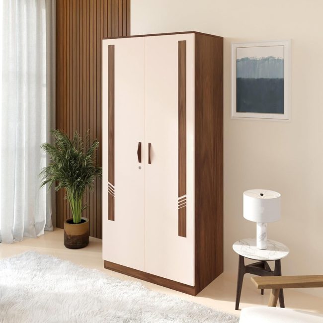 Andrie Engineered Wood 2 Door Wardrobe