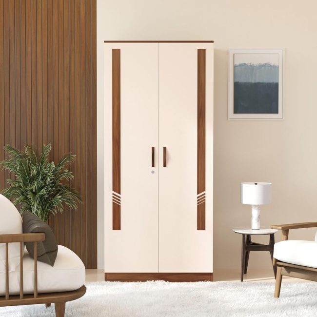 Andrie Engineered Wood 2 Door Wardrobe