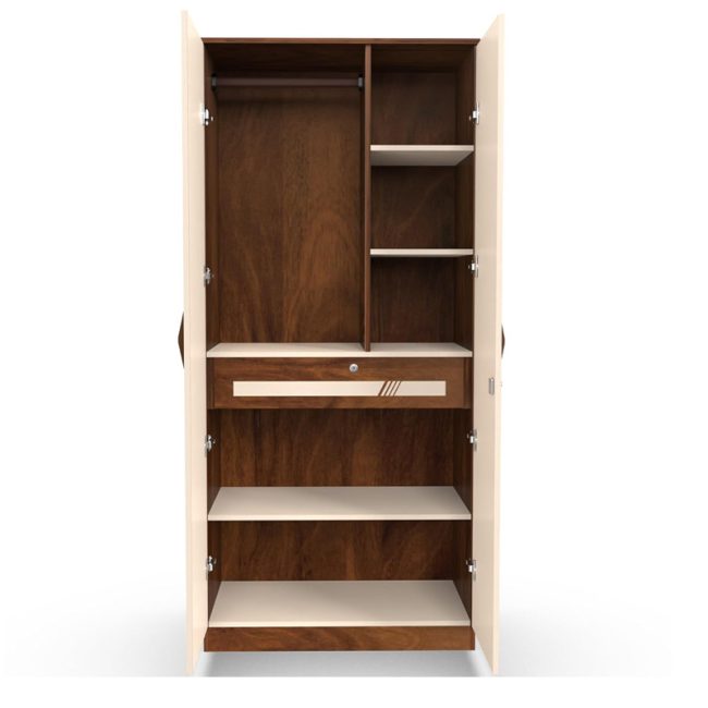 Andrie Engineered Wood 2 Door Wardrobe