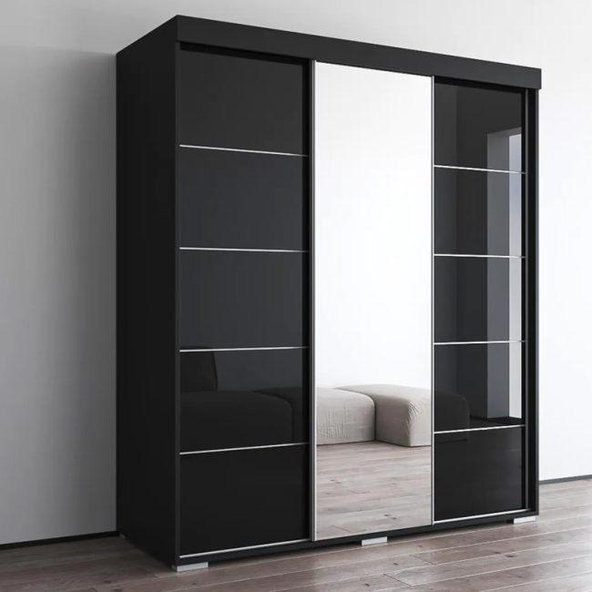 Aria Modern 3-door Wardrobe with Mirror