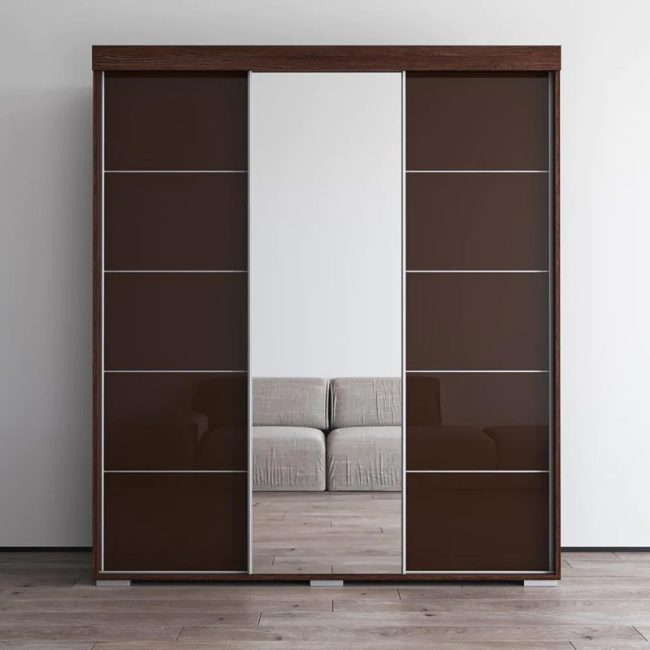 Aria Modern 3-door Wardrobe with Mirror