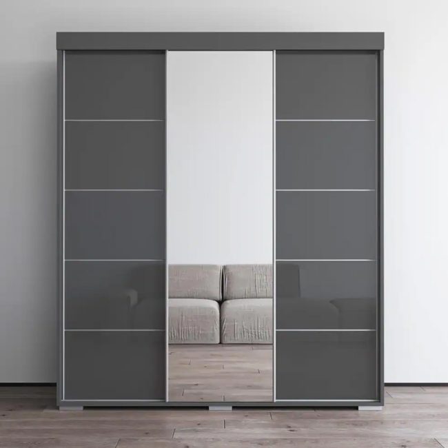 Aria Modern 3-door Wardrobe with Mirror