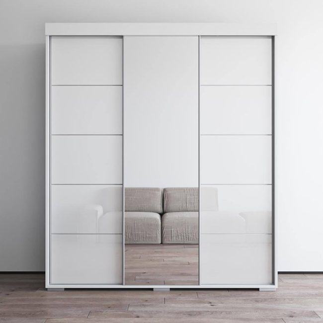 Aria Modern 3-door Wardrobe with Mirror