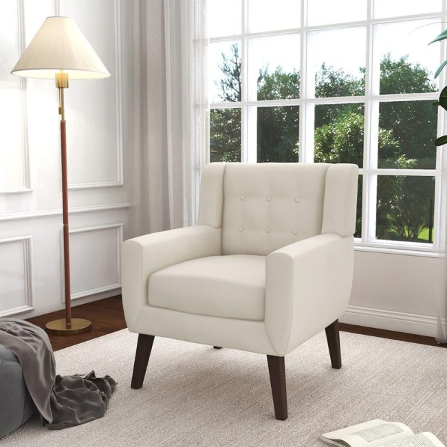 Button Tufted Modern Accent Chair Armchair