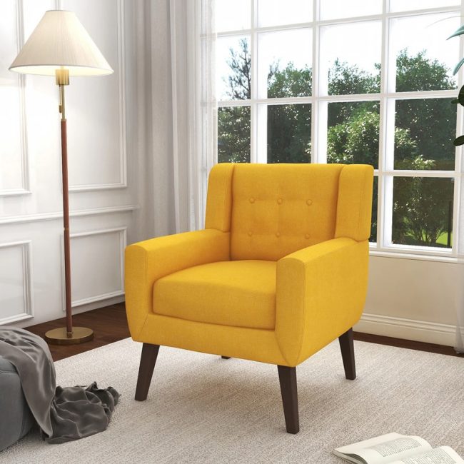 Button Tufted Modern Accent Chair Armchair