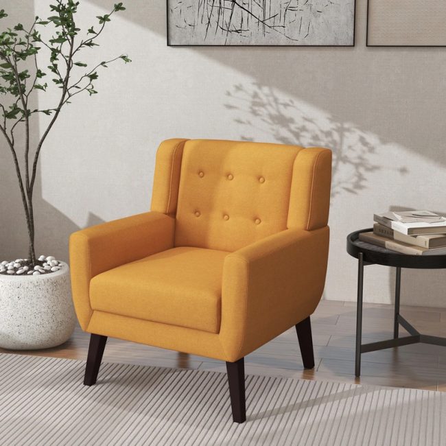 Button Tufted Modern Accent Chair Armchair