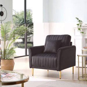 Shop today Channel Tufting Velvet Upholstered Accent Chair