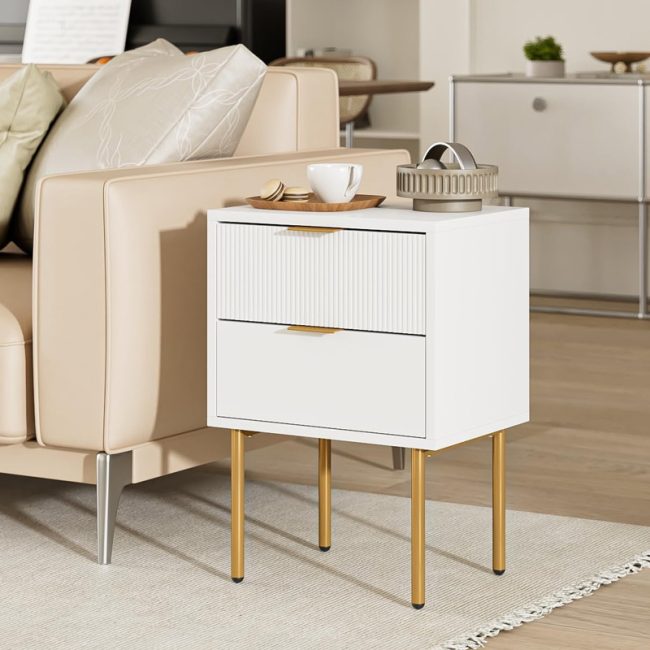 Classic Design Bedside Table with 2 Drawers