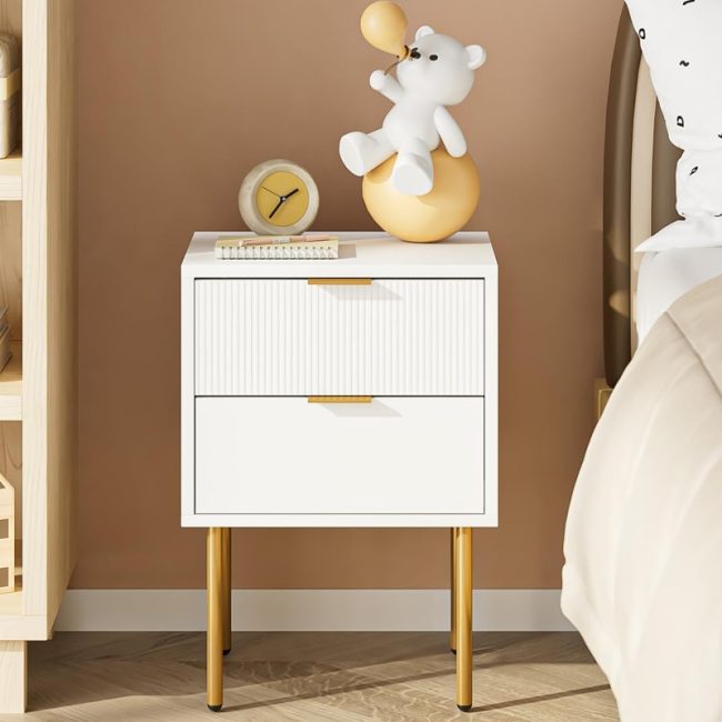 Classic Design Bedside Table with 2 Drawers