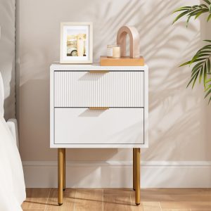 Classic Design Bedside Table with 2 Drawers