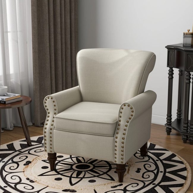 Contemporary Nailhead Trim Armchair