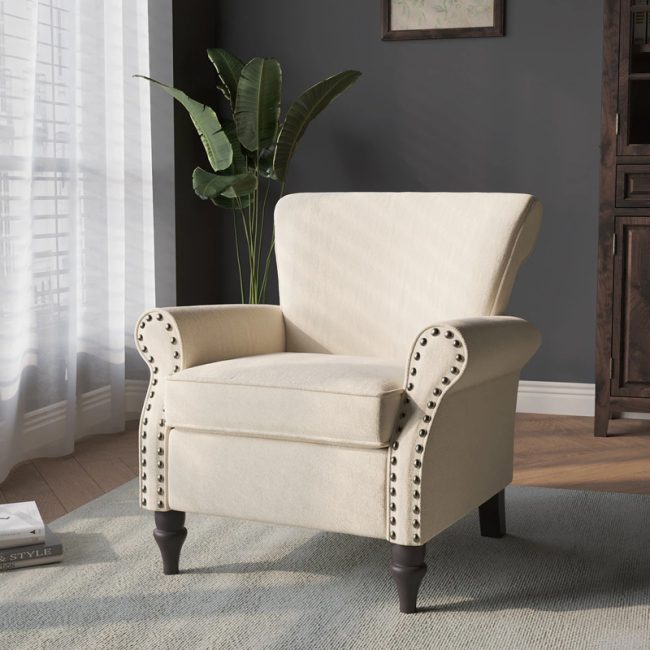 Contemporary Nailhead Trim Armchair