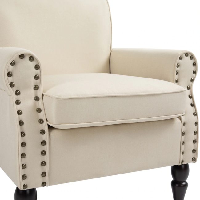 Contemporary Nailhead Trim Armchair