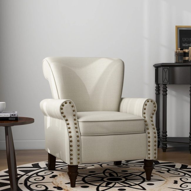 Contemporary Nailhead Trim Armchair