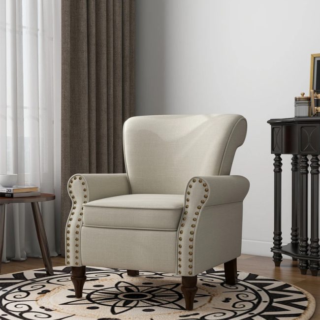 Contemporary Nailhead Trim Armchair