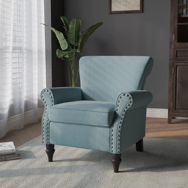 Contemporary Nailhead Trim Armchair