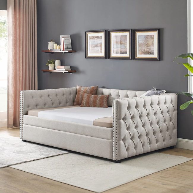 Elegant Button Tufted Twin Daybed