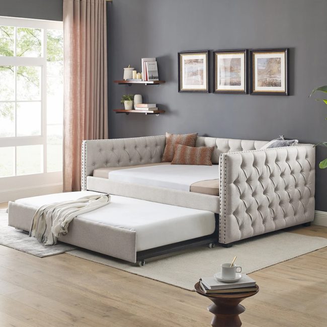 Elegant Button Tufted Twin Daybed