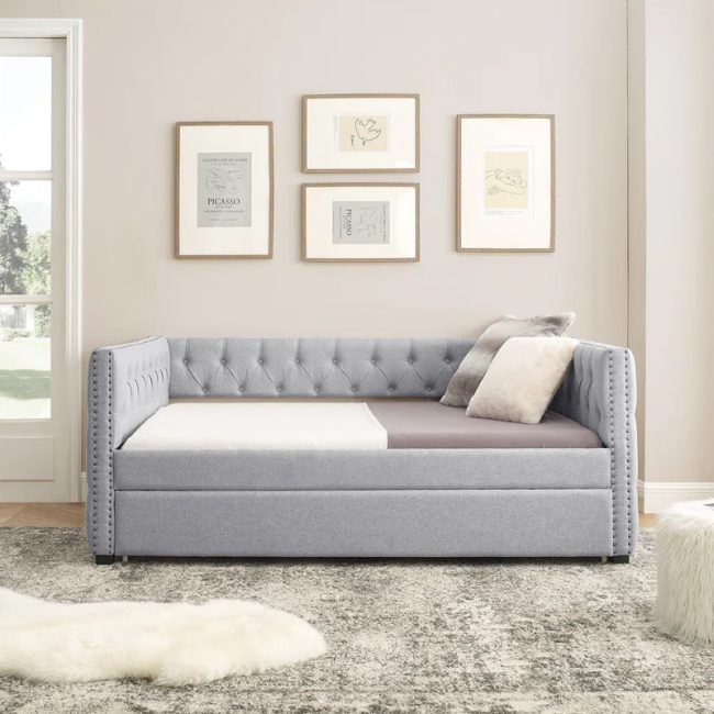 Elegant Button Tufted Twin Daybed