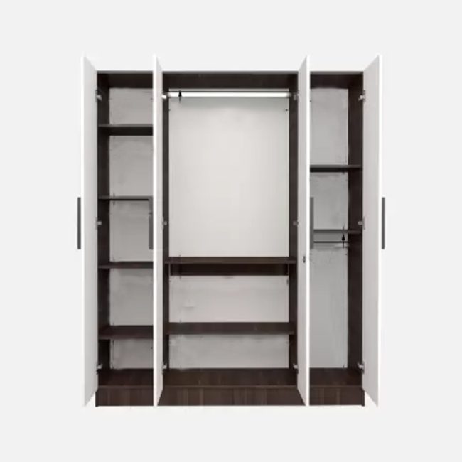 Elegant Design Engineered Wood 4 Door Wardrobe