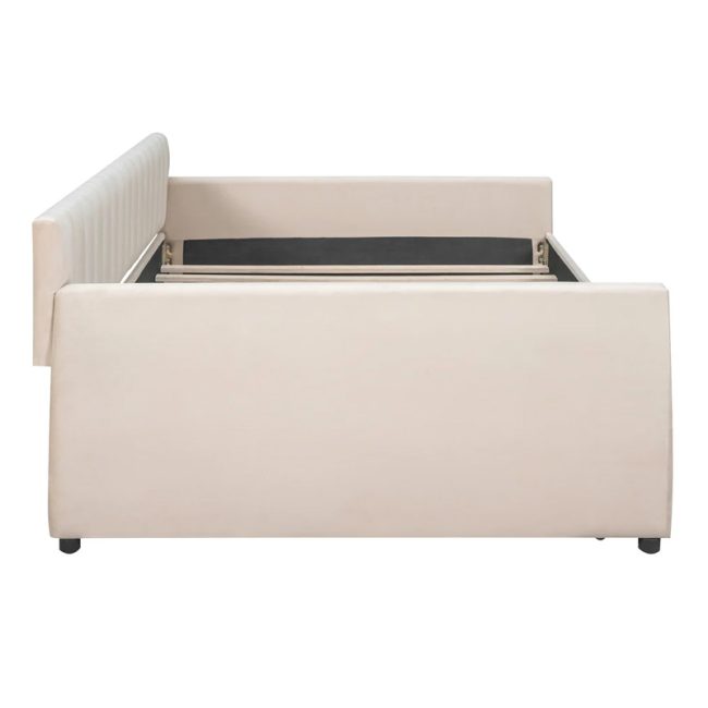 Elegant Twin Size Upholstered Daybed with Trundle