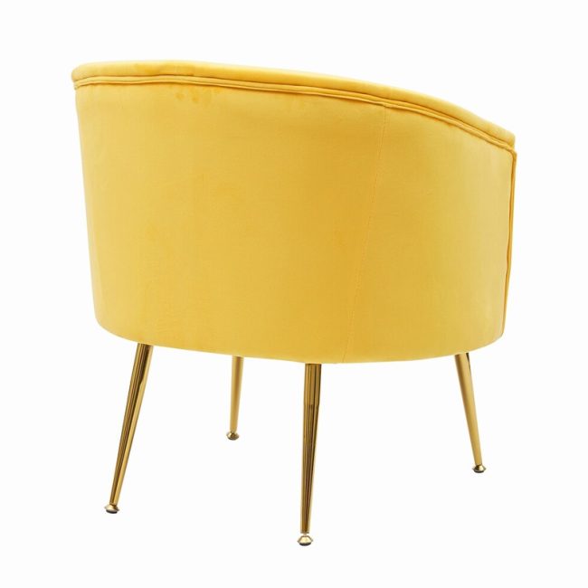 Elegant Velvet Armchair with Gold Metal Legs