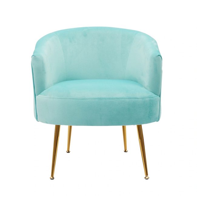 Elegant Velvet Armchair with Gold Metal Legs