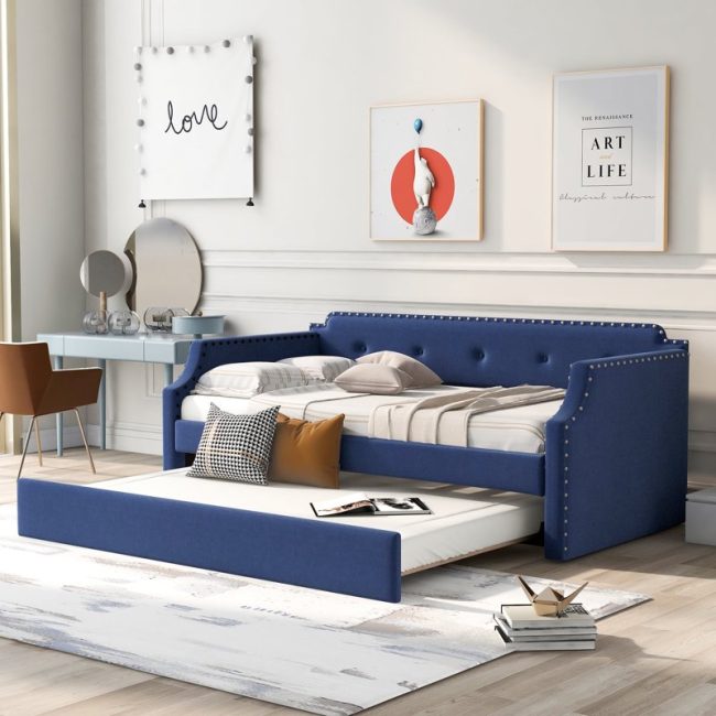 Elegant style Twin Daybed with Trundle