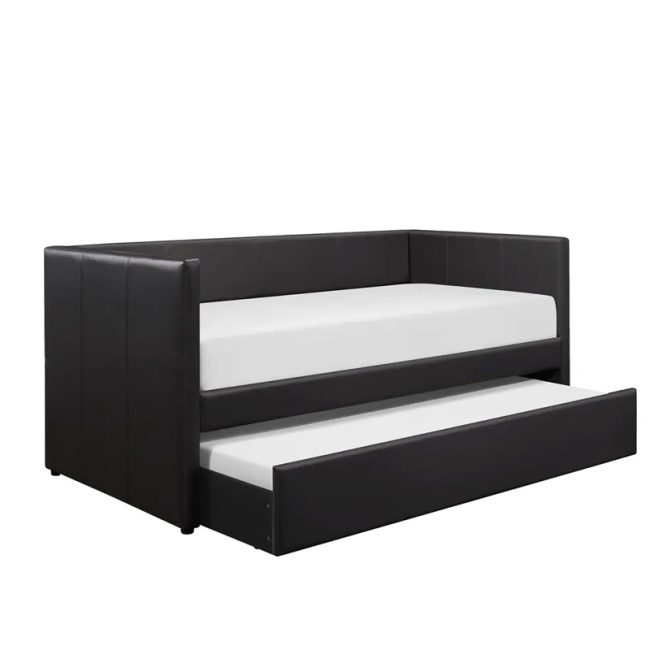 Elon Faux Leather Upholstered Daybed with Trundle